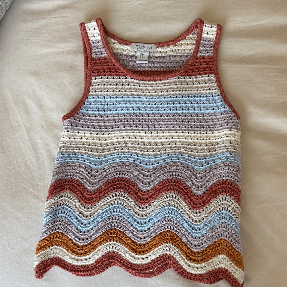 Rachel Zoe Striped Crochet Tank Top - Multicolor